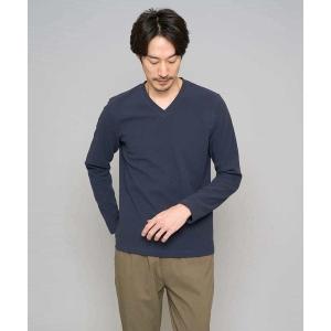tシャツ 「スマート/イージーケア/洗濯機で洗える/毛玉になりにくい」アゼダブルフェイスVネックスマートTシャツ メンズ