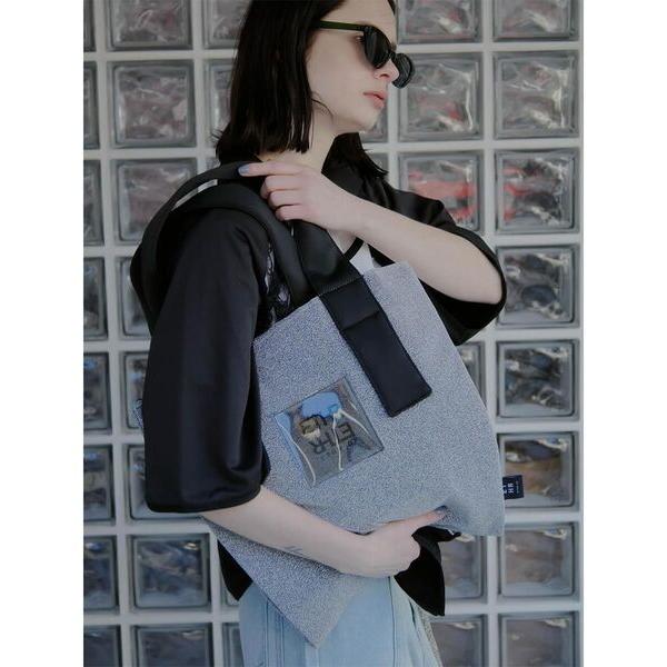 トートバッグ PVC LOGO GLITTER TOTE BAG レディース