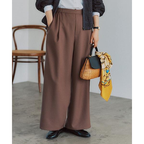 パンツ 綺麗めタックストレートパンツ「プチ・プラスサイズあり」 レディース