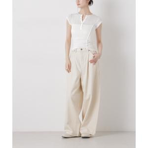 ワイドパンツ ジーンズ デニム デニムパンツ Lee/TUCK RIDERS PANTS レディース