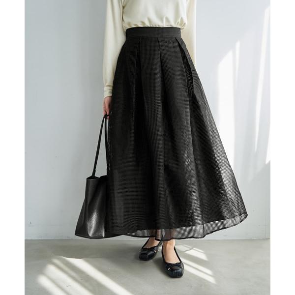 スカート 「LUXE」メッシュフレアスカート