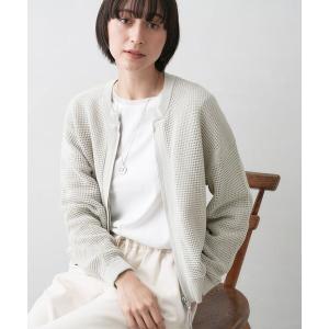 カーディガン 「洗える」コットンメッシュニットカーディガン レディース