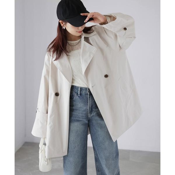 トレンチコート コート ミドル丈Aライントレンチコート レディース
