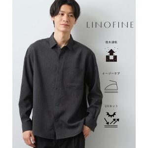 リネンライク長袖シャツ メンズ