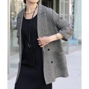 ジャケット テーラードジャケット 予約「洗練されたムードに」カラミチェックオーバージャケット レディース