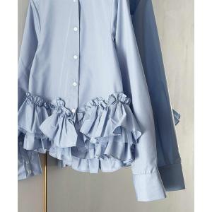 ブラウス シャツ ペプラムチュールブラウス レディース