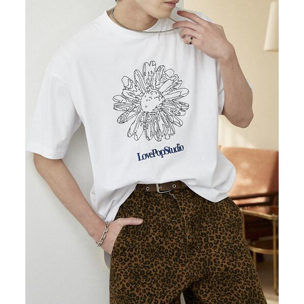 tシャツ PUBLUX/パブリュクス 「機能性素材」LOVE POP STUDIO フラワー エンブ...