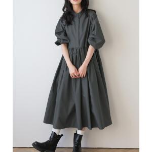 ワンピース ギャザーデザインシャツワンピースの商品画像