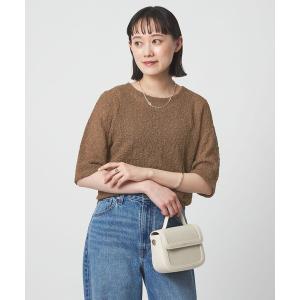 サマーニット ニット セーター ノットヤーン ショートスリーブ プルオーバー ウォッシャブル レディース