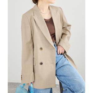 ジャケット テーラードジャケット ツイルダブルブレストジャケット レディース