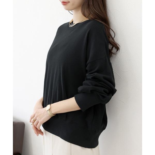 tシャツ シアー裏毛クルーネックプルオーバー レディース