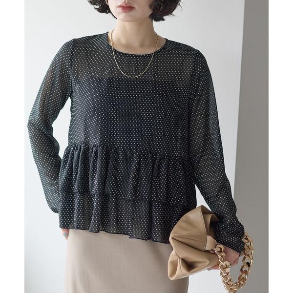 ブラウス シャツ シアードット　ティアードブラウス レディース