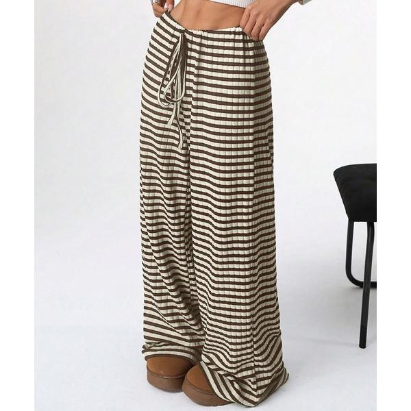 パンツ ウエストゴムストレートパンツ レディース