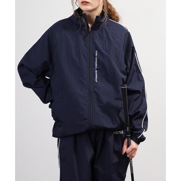 ナイロンジャケット 裏メッシュ ハイネック ロゴ ジャケット メンズ レディース