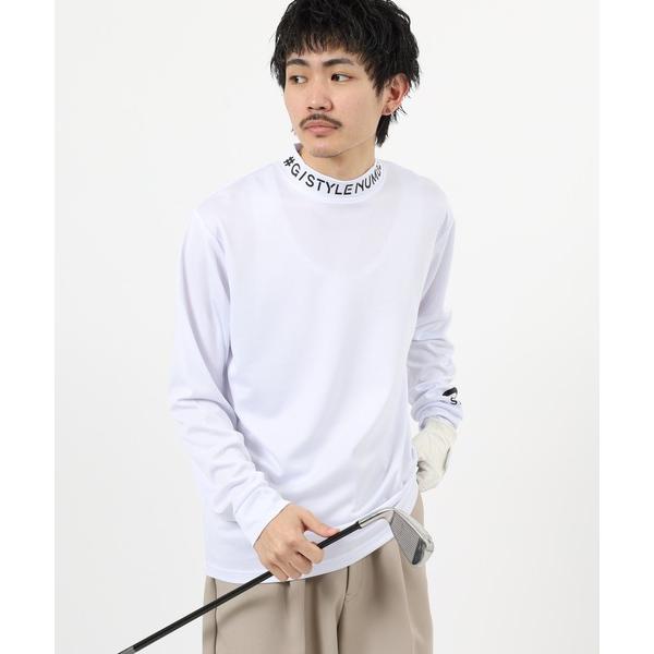 tシャツ ドライ モックネック ロゴ 長袖 Tシャツ メンズ レディース
