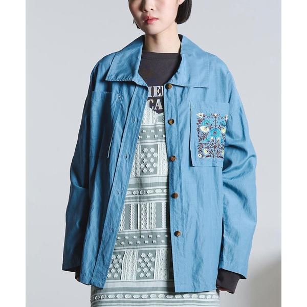 ブラウス シャツ (mici)EMBROIDERY BIG POCKET SHIRT レディース