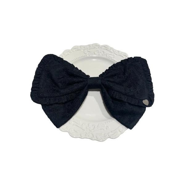 ヘアクリップ レースのリボンバレッタ