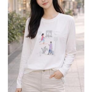 tシャツ 「Re:Birth＋」オーナメントデザイン長袖Tシャツ レディース