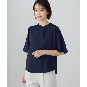 ブラウス シャツ 入学式 卒園式 ボウタイ風 半袖ブラウス レディース