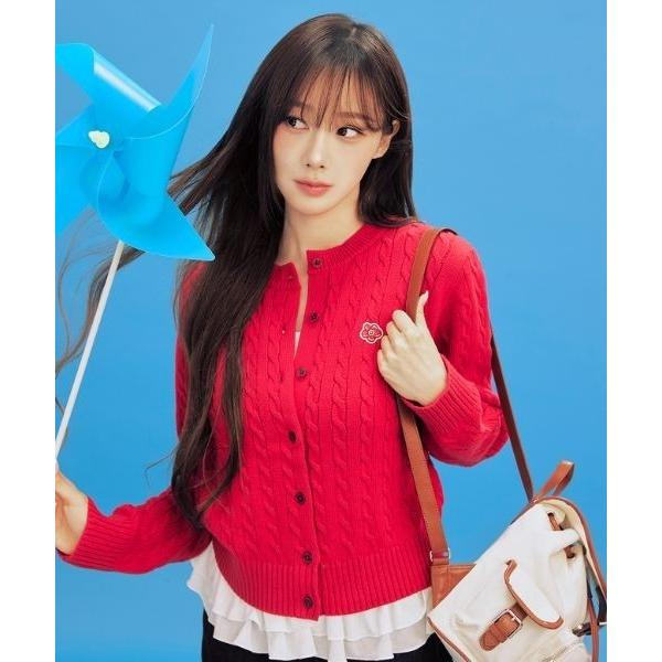 カーディガン 「GISELLEジゼル着用」 WOMEN'S CABLE ROUND NECK CAR...
