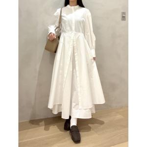 シャツワンピース レイヤードシャツワンピース