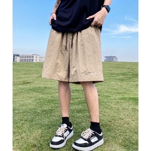 ハーフパンツ パンツ ワンポイントデザインナイロンハーフパンツ メンズ レディース