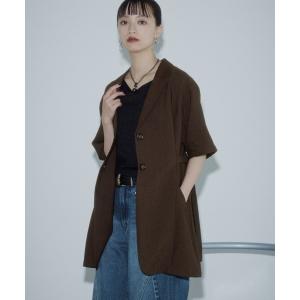 ジャケット テーラードジャケット シアバスウエストベルトショートスリーブジャケット「紫外線カット/接触冷感/イージーケア/セットアップ対応」