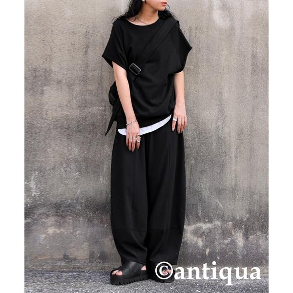 「antiqua」 イージーパンツ R ブラック レディース