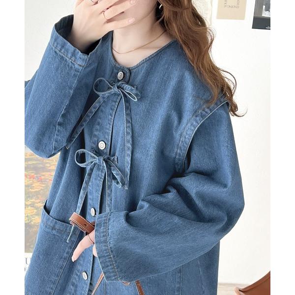 「Java」 デニムジャケット LARGE ブルー レディース