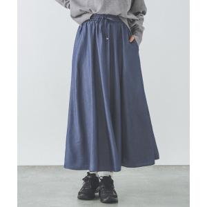 「GLOBAL WORK」 フレアスカート - ネイビー レディース