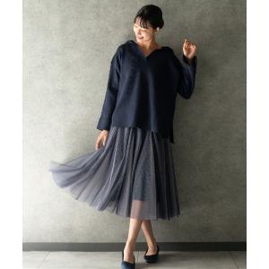 「CHOCOA」 フレアスカート FREE ネイビー レディース