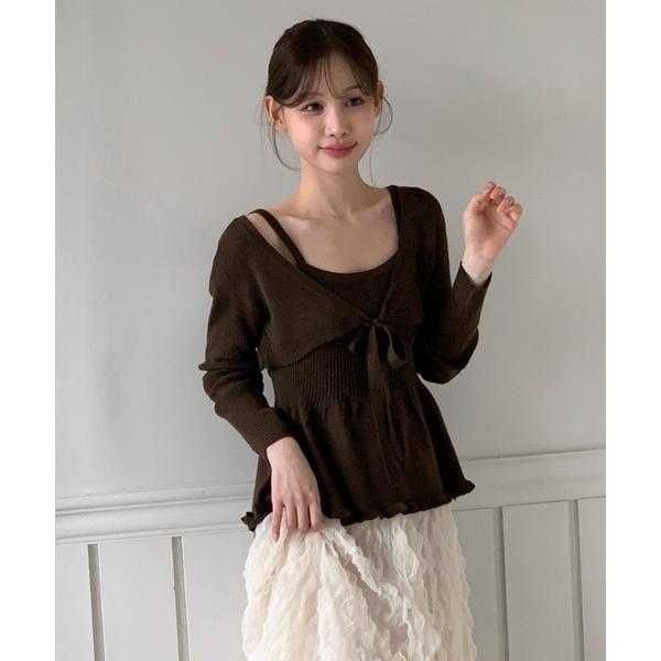 「by muni:r」 ニットアンサンブル FREE ブラウン レディース