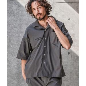 七分袖 シャツ mhs2563-twill stretch open-collar shirt オープンカラーシャツ(1M26N120) メンズ