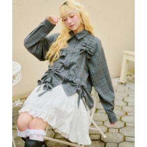 ブラウス シャツ アソートフリルドロストリボンシャツ レディース