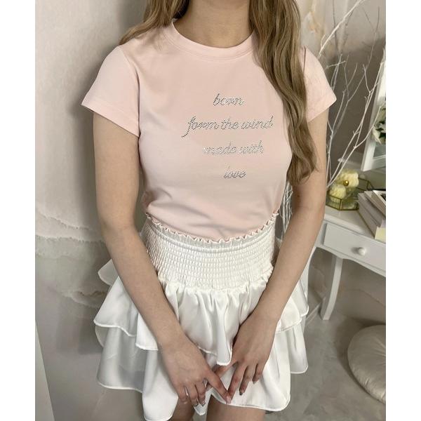 tシャツ ラインストーンメッセージT レディース