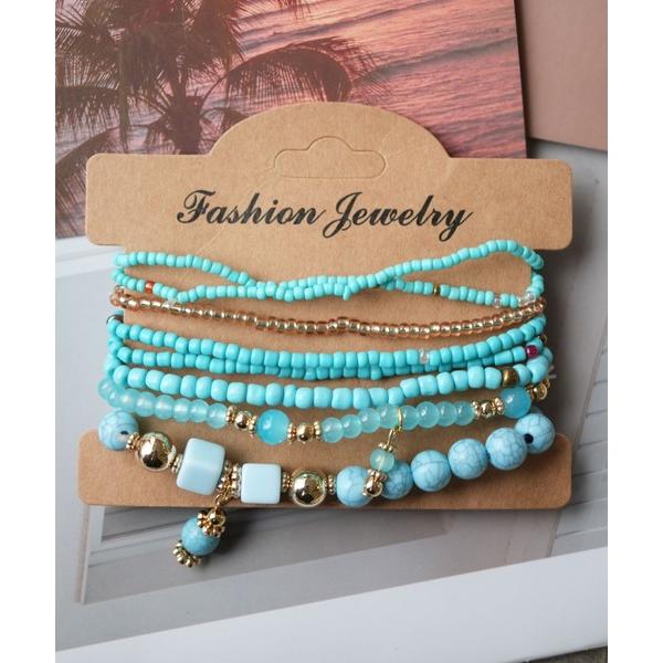 ブレスレット 「 Port / ポート 」 カラービーズMIX セット ブレスレット レディース メ...