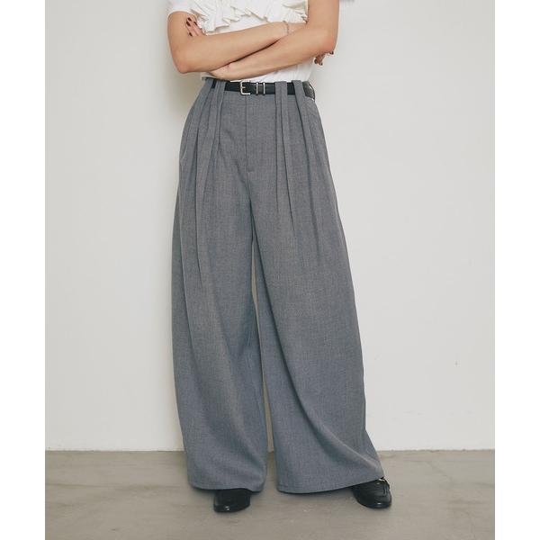 ワイドパンツ パンツ SCULPTED TUCK WIGE PANTS レディース
