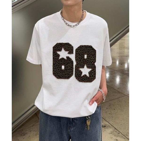 tシャツ レオパ―ドアップリケTシャツ メンズ レディース