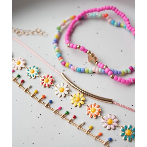 ブレスレット 「 Port / ポート 」 フラワー＆カラービーズ セット ブレスレット レディース...
