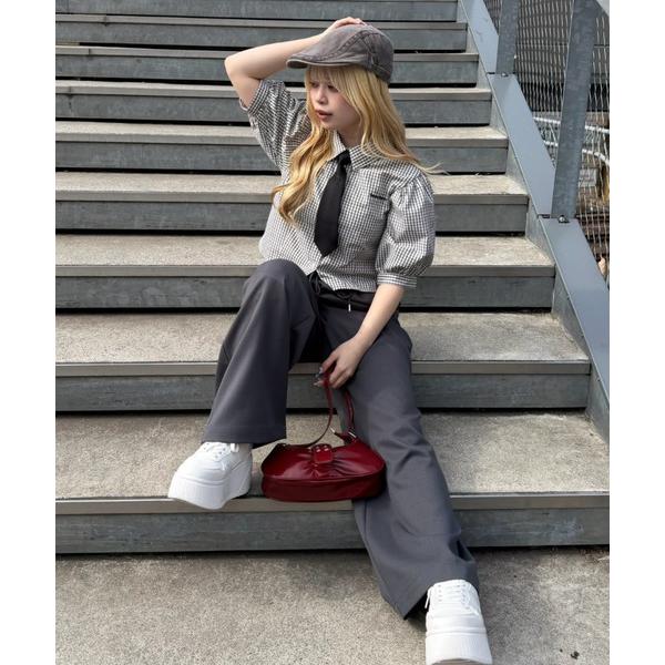 ブラウス シャツ 「韓国っぽなプレッピーコーデが叶う！」スクールネクタイ付シャツ レディース