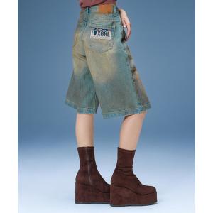 ハーフパンツ ジーンズ デニム デニムパンツ WAXED DENIM SHORTS レディース