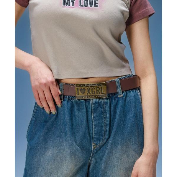 ベルト PLATE LOGO BUCKLE BELT レディース メンズ