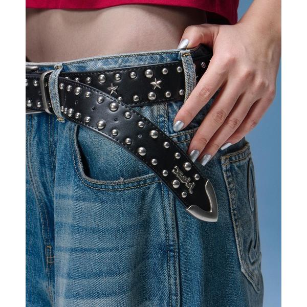 ベルト STAR STUDDED FAUX LEATHER BELT レディース メンズ