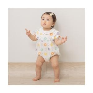 ベビー服 ロンパース miffy ミッフィー 半袖ボディスーツ 総柄メッシュ