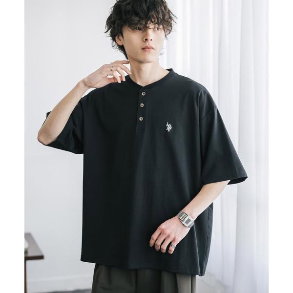 ヘンリーネック tシャツ U.S. POLO ASSN. ユーエスポロアッスン 別注コラボワンポイン...