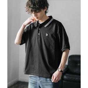 ポロシャツ 新色追加 U.S. POLO ASSN. 別注コラボ オーバーサイズワンポイントロゴ刺繍天竺半袖ポロシャツ 無地/ラインリブ｜ZOZOTOWN Yahoo!店