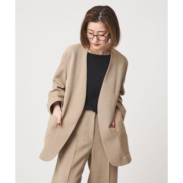 ジャケット ノーカラージャケット 「conte」アサライク ノーカラージャケット レディース
