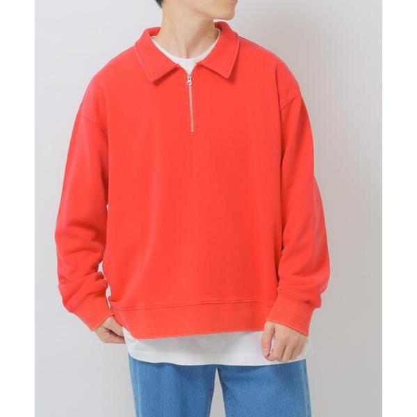 トレーナー スウェット ハーフジップフェード裏毛プルオーバー メンズ