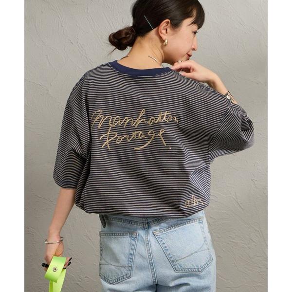 tシャツ 「MANHATTAN PORTAGE/マンハッタンポーテージ」 別注 ランダム手描き風刺繍...