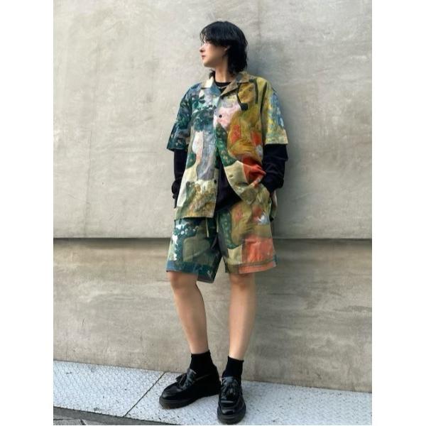 シャツ アート プリント オープンシャツ  /ゴーギャン柄シャツ メンズ